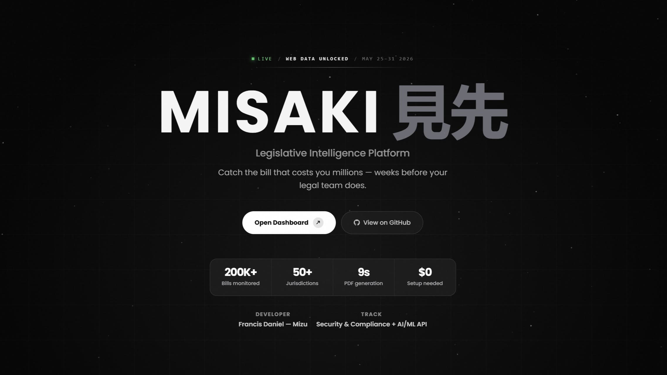 Misaki: AI Legislative Intelligence Platform