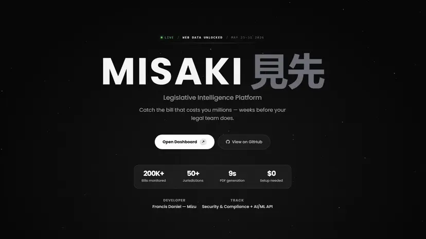 Misaki: AI Legislative Intelligence Platform
