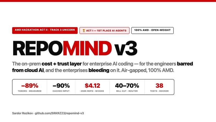 REPOMIND v3 - on-prem AI coding agent on AMD