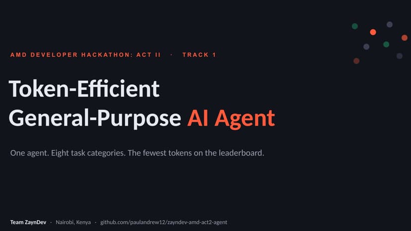 ZaynDev — Token-Efficient General-Purpose Agent