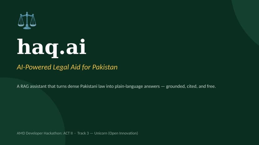 haq ai AI Legal Aid for Pakistan